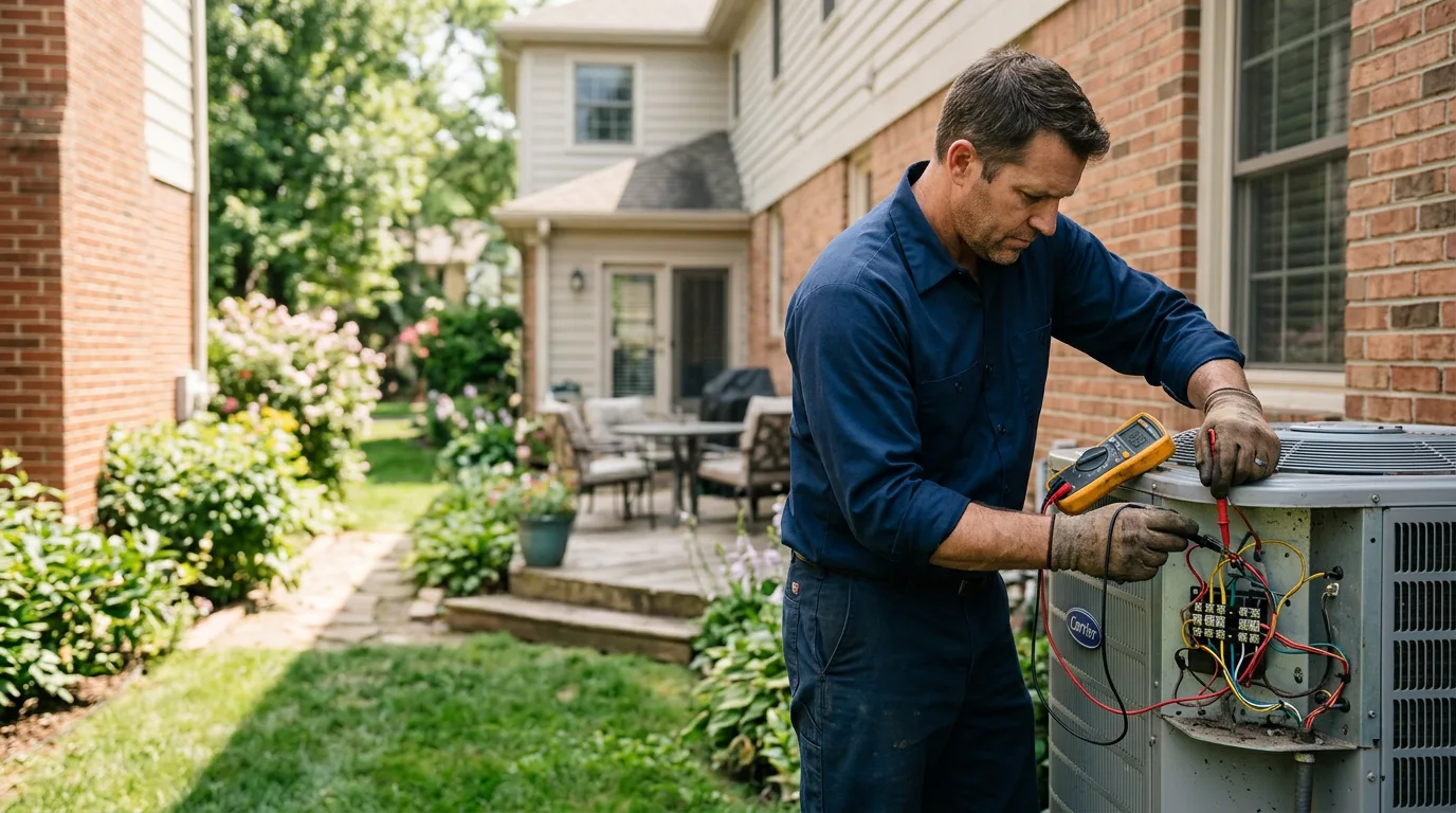 HVAC technician working near Mercedes, TX